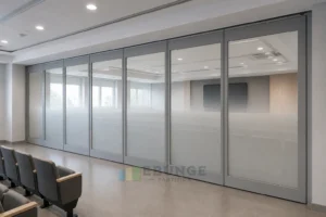 Châssis d'auditorium de santé gris argenté pour intérieurs à cloisons vitrées mobiles