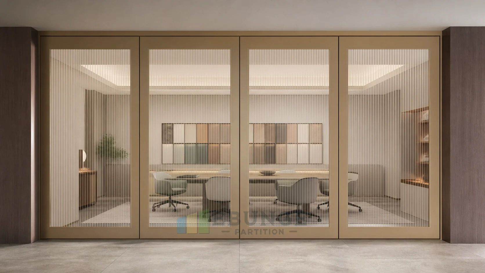 Museum Workshop Acoustic Planning with Movable Glass Walls — concept explicatif EBUNGE de paroi vitrée mobile pour une application intérieure alternative