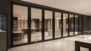 Sélection de murs pour showroom de détail de luxe pour l'approvisionnement en cloisons vitrées mobiles