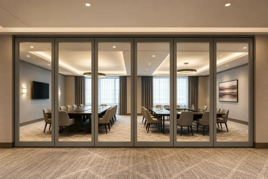 Comment planifier des cloisons vitrées mobiles pour les suites de conférence d’hôtel
