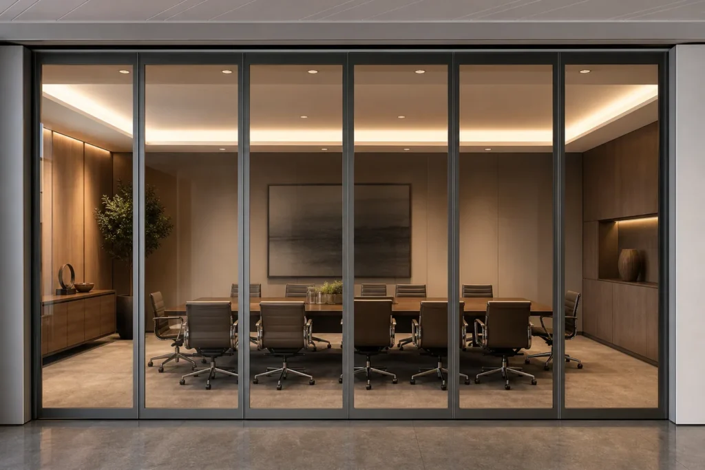 Cloison acoustique mobile vitrée